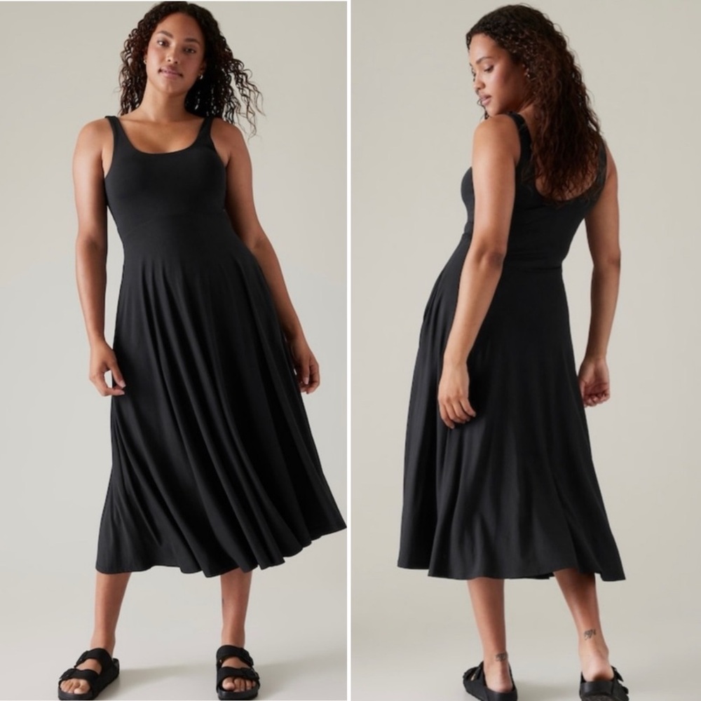 Athleta Black Santorini Midi Dress Medium